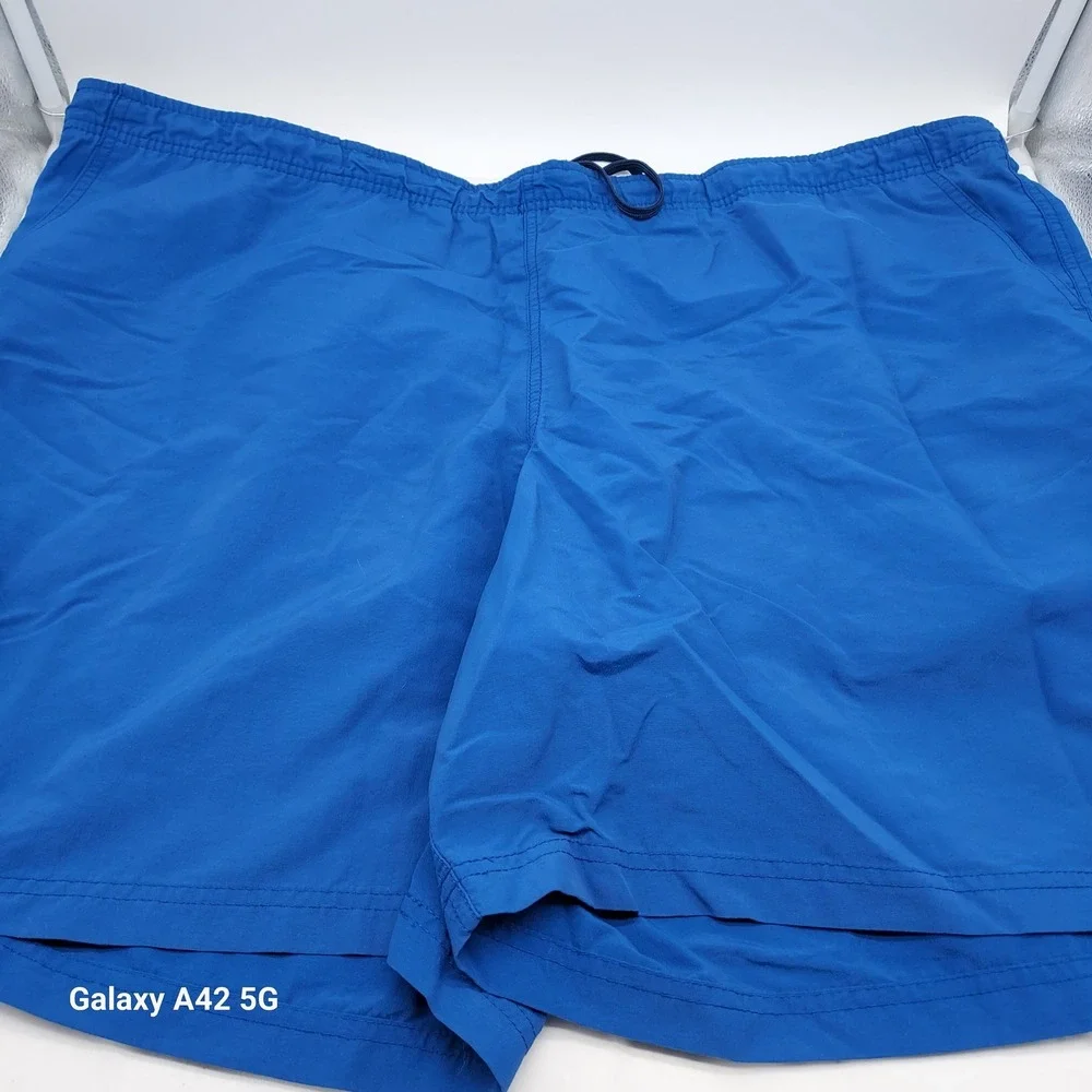 LL Bean‎ Mens XXL Blue Supplex Nylon Swim Trunks Mesh Lined Shorts 503783